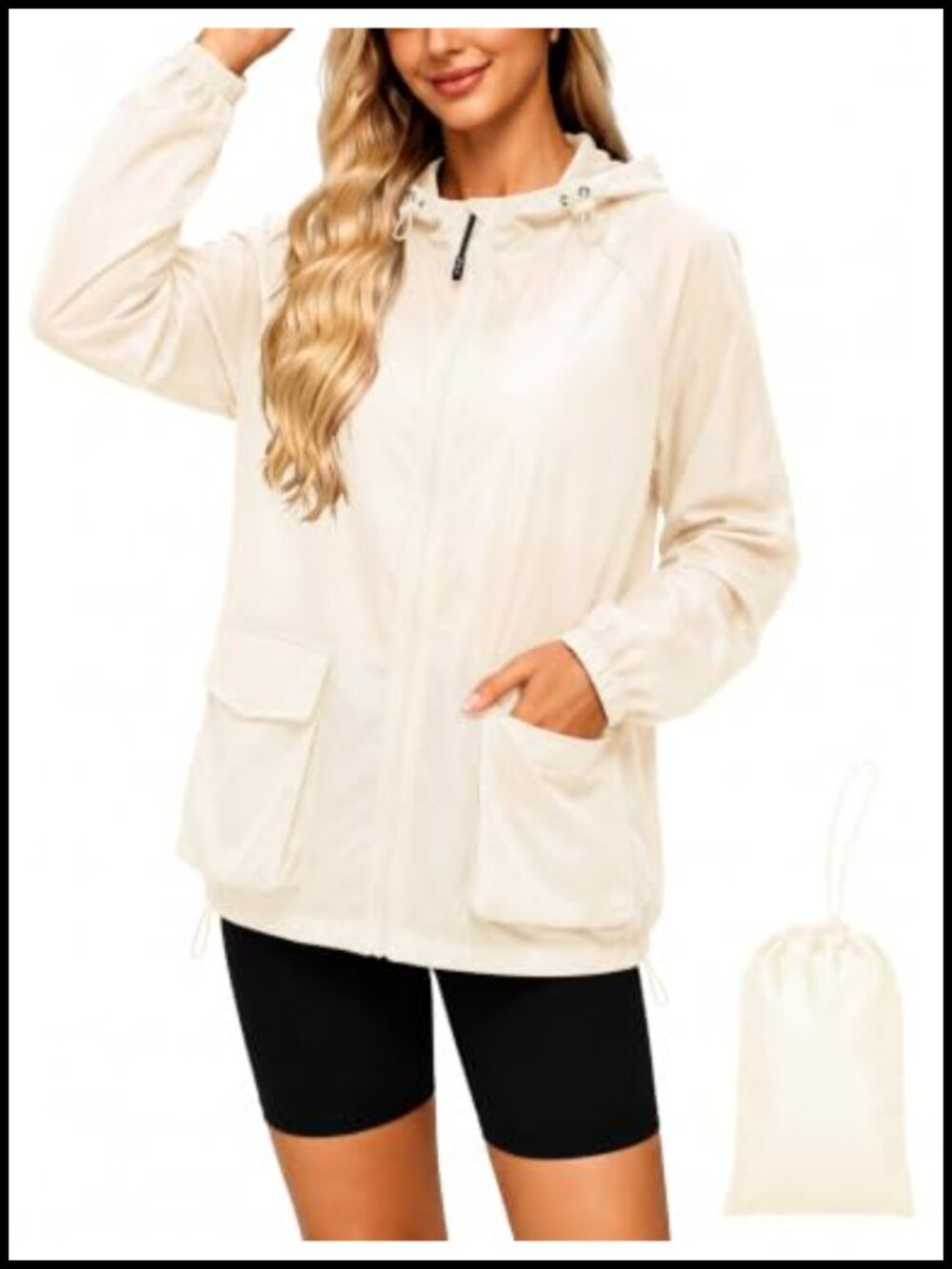 Packable Hooded Waterproof Windbreaker Rain Jacket Lightweight